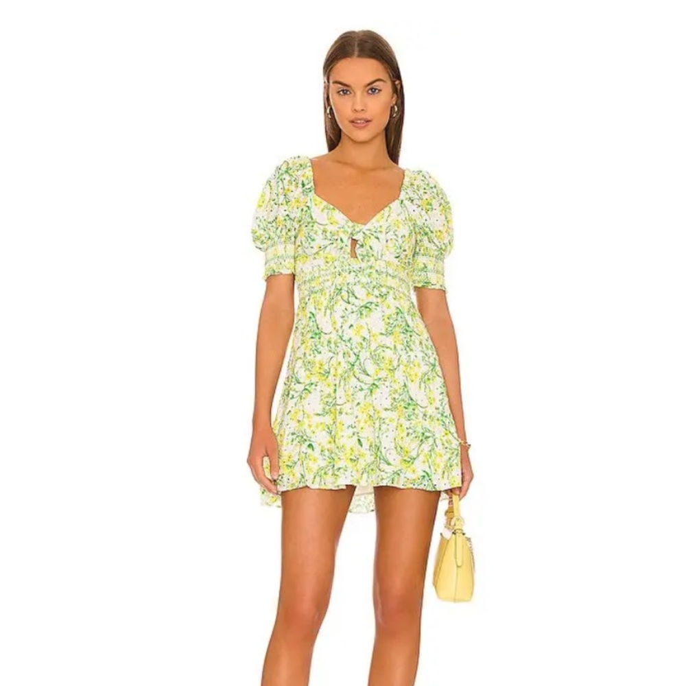 Floral Green and Yellow Dress